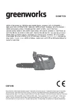 GreenWorks CSF405 Operator'S Manual preview