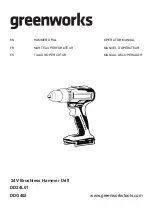 Preview for 1 page of GreenWorks DD24L01 Operator'S Manual