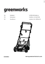 Предварительный просмотр 2 страницы GreenWorks DHA103 Operator'S Manual