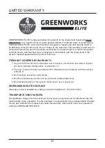 Preview for 27 page of GreenWorks Elite CS-80-XR-T Owner'S Manual