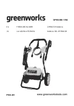 Предварительный просмотр 2 страницы GreenWorks GPW2000-1RB Operator'S Manual