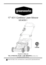 Предварительный просмотр 1 страницы GreenWorks MO40B01 Owner'S Manual