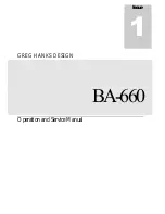 Предварительный просмотр 1 страницы Greg Hanks Design BA-660 Operation And Service Manual