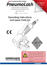 GREINER PneumoLash LCV Operating Instructions And Spare Parts List предпросмотр