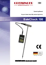 Preview for 1 page of GREISINGER electronic BaleCheck 100 Operating Manual