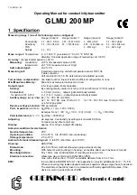 GREISINGER electronic GLMU 200 MP Operating Manual preview