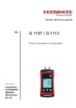 GREISINGER G 1107 Quick Reference Manual предпросмотр