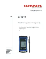 Предварительный просмотр 1 страницы GREISINGER G 1610 Operating Manual