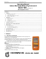 Предварительный просмотр 1 страницы GREISINGER GCO 100 Operating Manual