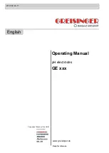 Предварительный просмотр 1 страницы GREISINGER GE 014 Operating Manual