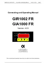 Preview for 1 page of GREISINGER GIA1000 FR Connecting And Operating Manual