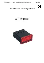 GREISINGER GIR 230 NS Manual For Connection And Operation предпросмотр