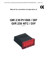 Предварительный просмотр 1 страницы GREISINGER GIR 230 NTC / DIF Manual For Connection And Operation