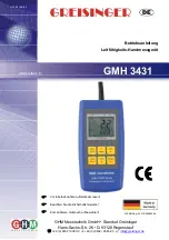 GREISINGER GMH 3431 Operating Manual preview