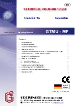 Preview for 1 page of GREISINGER GTMU - MP Operating Manual