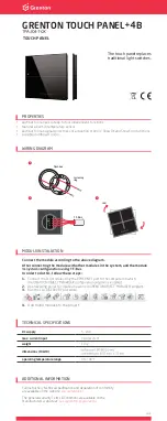 Preview for 2 page of Grenton TOUCH PANEL+4B Instruction Manual