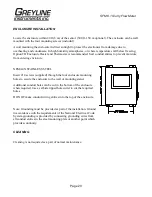 Preview for 20 page of Greyline Instruments SFM 6.1 Installation & Operation Instructions