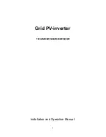 Preview for 1 page of Grid 1500W Installation And Operation Manual