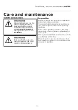 Preview for 14 page of Grindex MASTER H Installation, Care And Maintenance