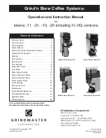 Grindmaster 10H Operation And Instruction Manual preview