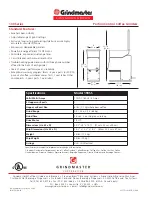 Предварительный просмотр 2 страницы Grindmaster 190SS Specification Sheet