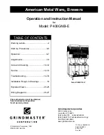 Grindmaster American Metal Ware P400GNB-E Operation And Instruction Manual preview