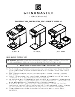 Preview for 1 page of Grindmaster BA-P Installation And Operation Manual