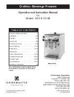 Grindmaster Crathco 5512 Operation And Instruction Manual preview