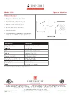 Preview for 2 page of Grindmaster Espressimo 1750 Specification Sheet