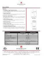 Предварительный просмотр 2 страницы Grindmaster GPOD Specifications