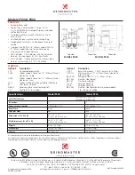 Preview for 2 page of Grindmaster P300 Specification Sheet