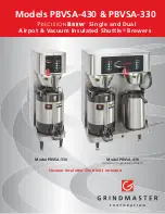 Preview for 1 page of Grindmaster PrecisionBrew PBVSA-330 Specifications