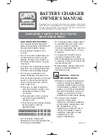 Griots Garage Battery Charger Owner'S Manual preview