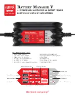 Preview for 1 page of Griots Garage Battery Manager V Manual