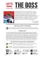 Preview for 2 page of Griots Garage THE BOSS G15 User'S Manual And Care Instructions