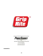 Предварительный просмотр 72 страницы Grip Rite GR2540 Operating Manual And Parts List