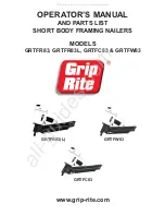 Grip Rite GRTFC83 Operator'S Manual And Parts List preview