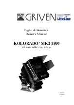 Griven Kolorado MK2 1800 Owner'S Manual preview