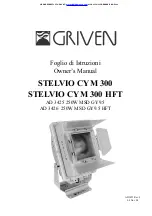 Preview for 1 page of Griven STELVIO CYM 300 Owner'S Manual