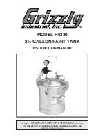 Grizzly 2 1/4 Gallon Paint Tank H6330 Instruction Manual preview