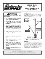 Grizzly 3 1/2 Ton High Lifting Jack G8720 Instruction Manual preview