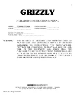 Grizzly 330 000 Operator'S Manual preview