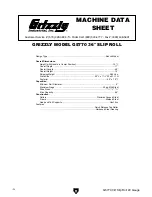 Preview for 6 page of Grizzly 36" Slip Roll 22 Gauge G5770 Owner'S Manual