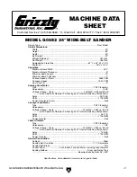 Предварительный просмотр 9 страницы Grizzly 9962ZX Instruction Manual