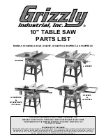 Preview for 1 page of Grizzly & G1022PROZX Parts List