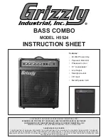 Grizzly BASS COMBO H5524 Instruction Sheet preview