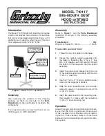 Preview for 1 page of Grizzly Big-Mouth Dust Hood w/ Stand T10117 Instruction Manual