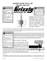 Grizzly C1367 Instructions preview