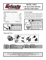 Предварительный просмотр 1 страницы Grizzly Electric Motor G2527 Instruction Sheet