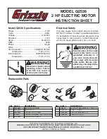 Preview for 1 page of Grizzly Electric Motor G2536 Instruction Sheet